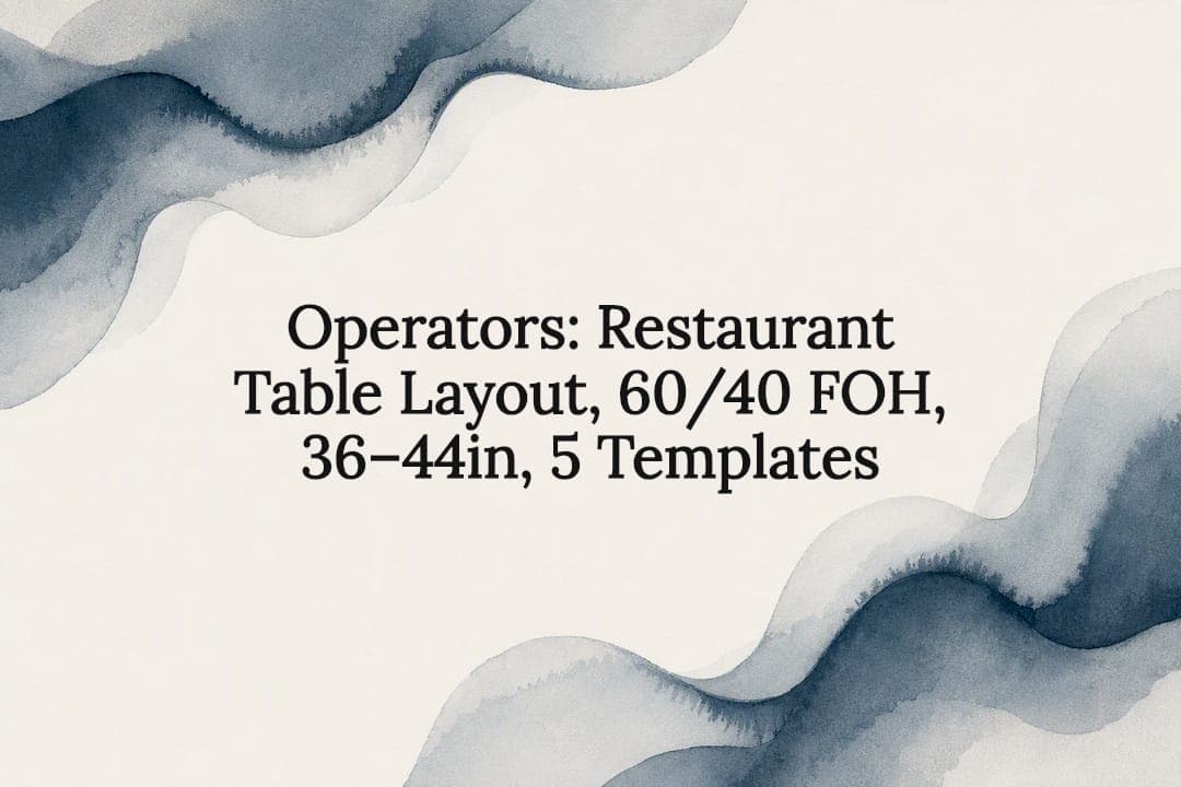 Operators: Restaurant Table Layout, 60/40 FOH, 36–44in, 5 Templates